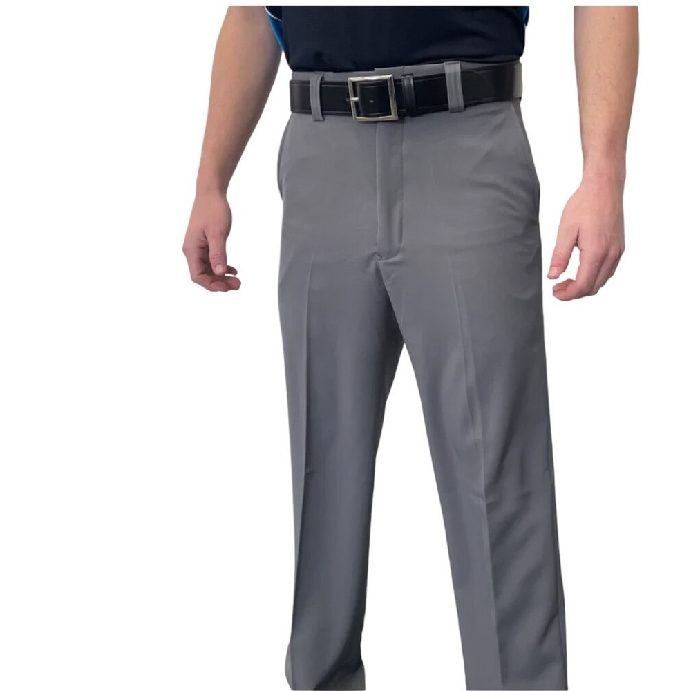 Smitty BBS353 Mens 4-Way Stretch Flat Front Umpire Base Pants Grey 32 Unfinished